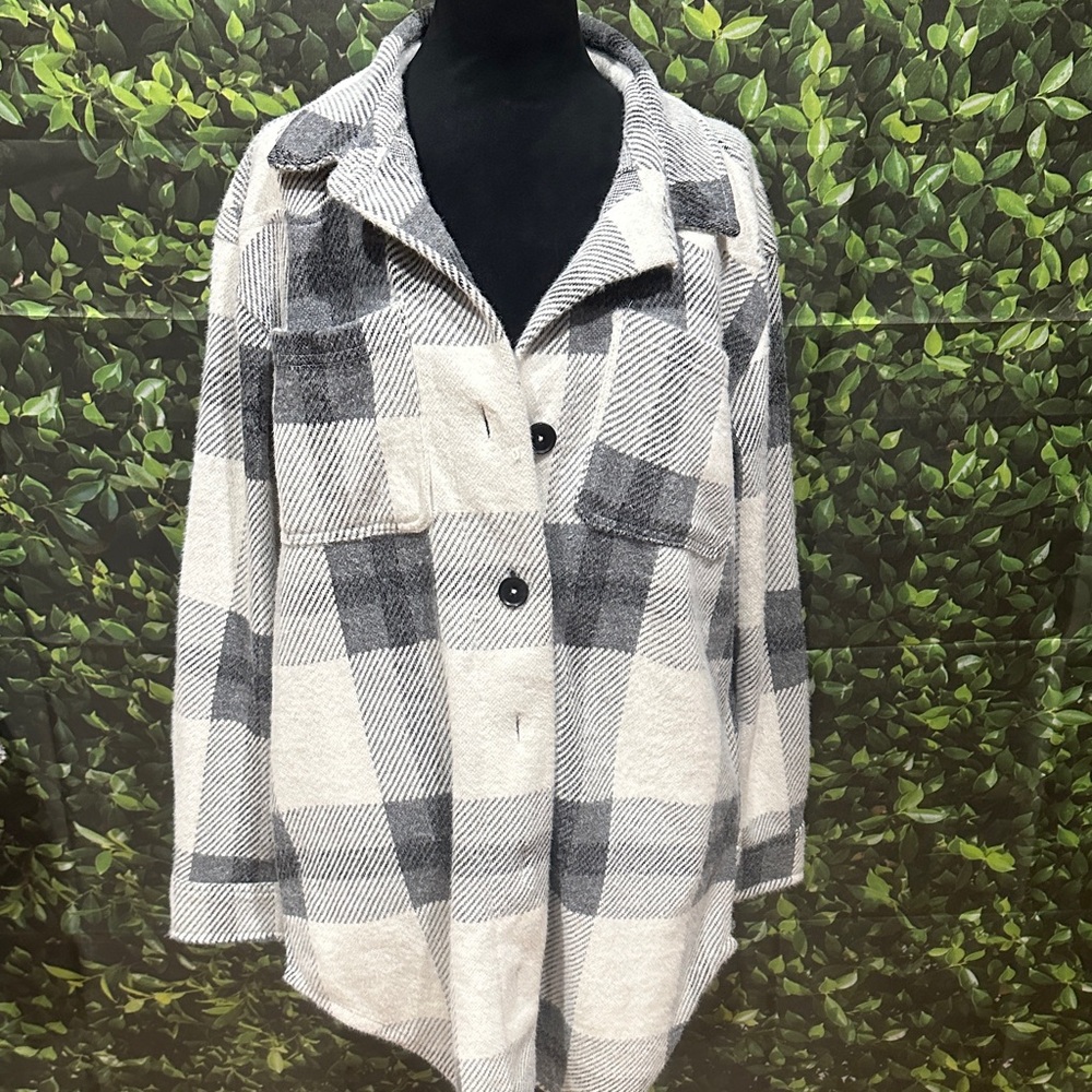 Maurices Black and White Knit Jacket